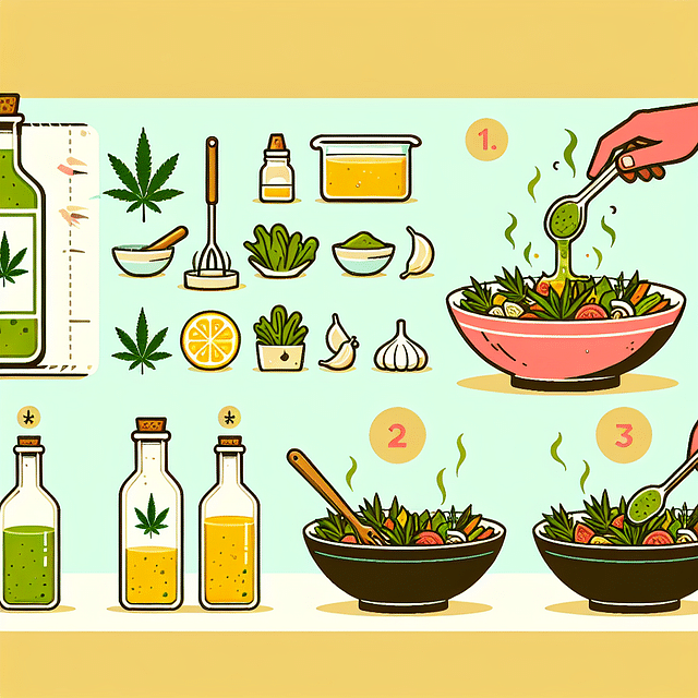 mixing cannabis oil into salad dressing