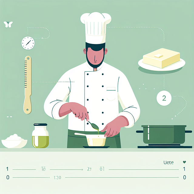 a chef carefully measuring cannabis-infused butter for a recipe