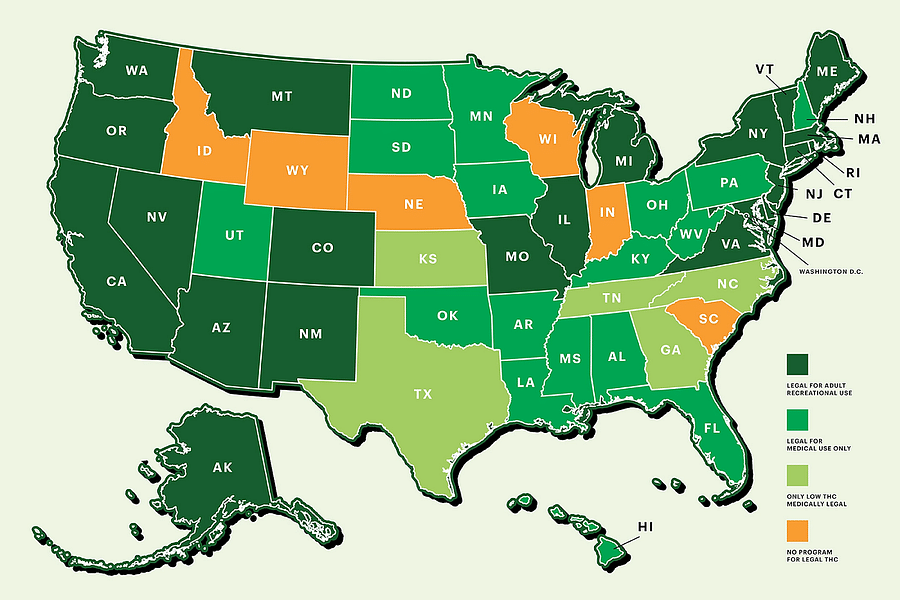 cannabis laws map