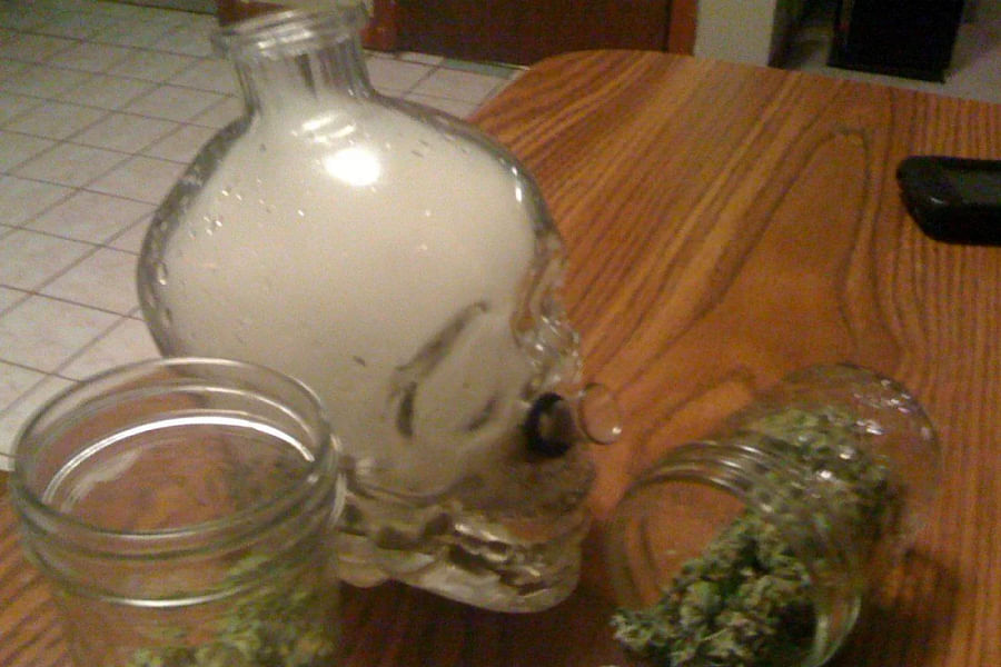 crystal glass cannabis jar