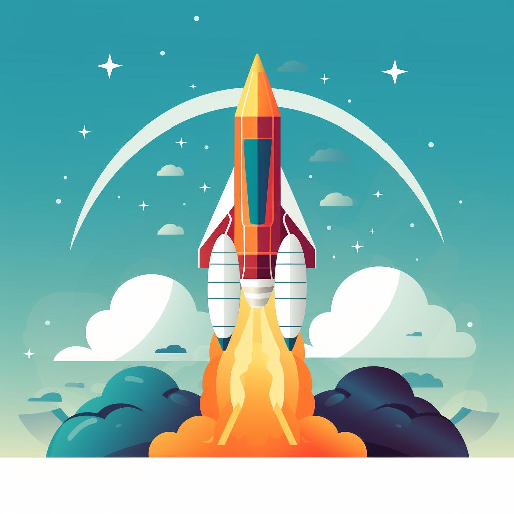 Rocket launching symbolizing the start of the platform