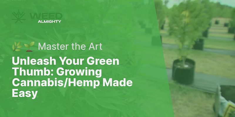 Unleash Your Green Thumb: Growing Cannabis/Hemp Made Easy - 🌿🌱 Master the Art