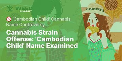 Cannabis Strain Offense: 'Cambodian Child' Name Examined - 🚫 'Cambodian Child' Cannabis Name Controversy