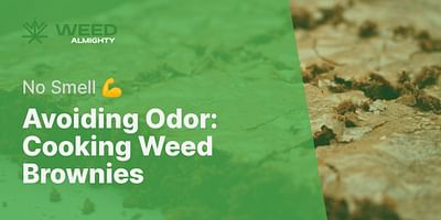 Avoiding Odor: Cooking Weed Brownies - No Smell 💪