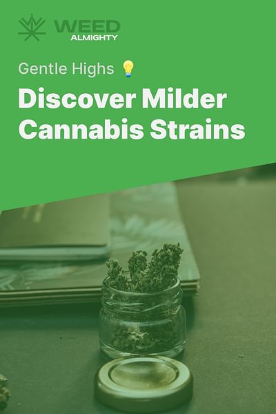 Discover Milder Cannabis Strains - Gentle Highs 💡