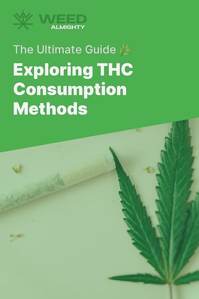 Exploring THC Consumption Methods - The Ultimate Guide 🌿