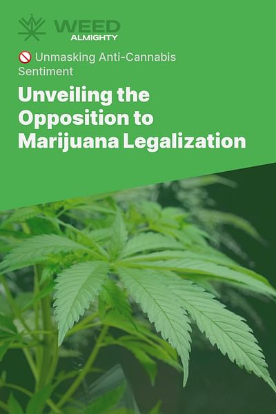 Unveiling the Opposition to Marijuana Legalization - 🚫 Unmasking Anti-Cannabis Sentiment